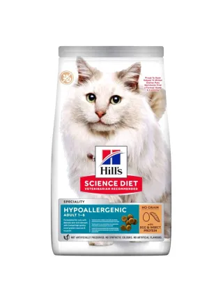 Hill's Science Plan HYPOALLERGENIC Adult alimento secco per gatti con uova e proteine degli insetti - 1,5kg