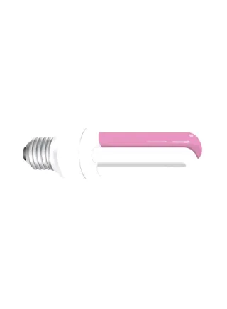 Lampada risparmio energetico attacco E27 20 W bianca e rosa