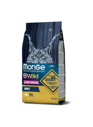 Monge BWILD LOW GRAIN ADULT Lepre 1,5kg - gatto