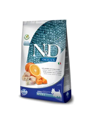 N&D FBLU OCEAN canine - MERLUZZO & ZUCCA & ARANCIA ADULT MINI 2,5kg