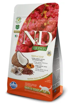 N&D FR QUINOA feline - SKIN&COAT ARINGA & COCCO & CURCUMA ADULT