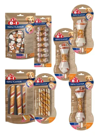 8in1 Snack cane Triple flavour BONE