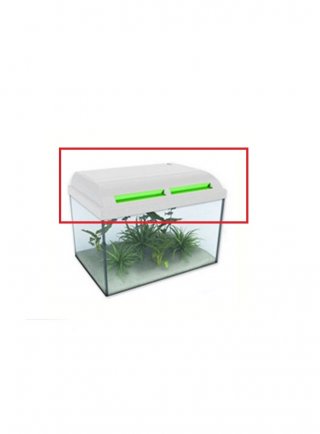 Plancia Acquario Ambiente 50 bianca compresa di neon t8 - piccoli graffi