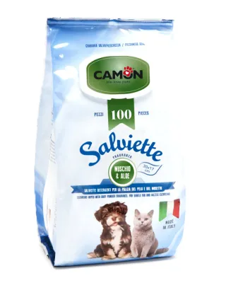 Salviette detergenti per lavaggio a secco di cane e gatto profumate