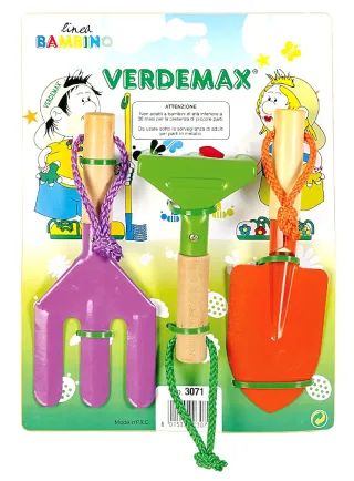 Set completo 3 attrezzi per bambini con manico corto