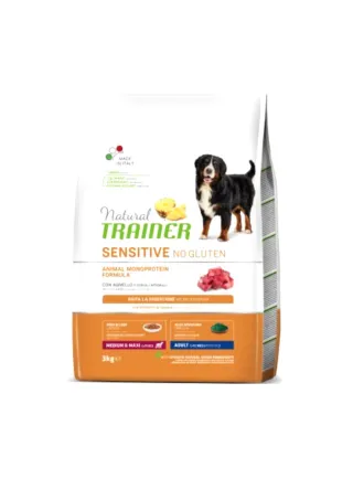 Natural Trainer Sensitive No Gluten Adult Medium/Maxi Agnello 3 KG