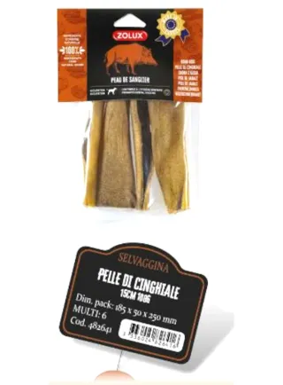 PELLE DI CINGHIALE 15CM 100g SNACK NATURALI ZOLUX