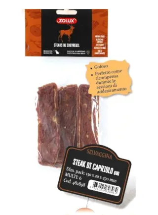 STEAK DI CAPRIOLO 60g SNACK NATURALI ZOLUX