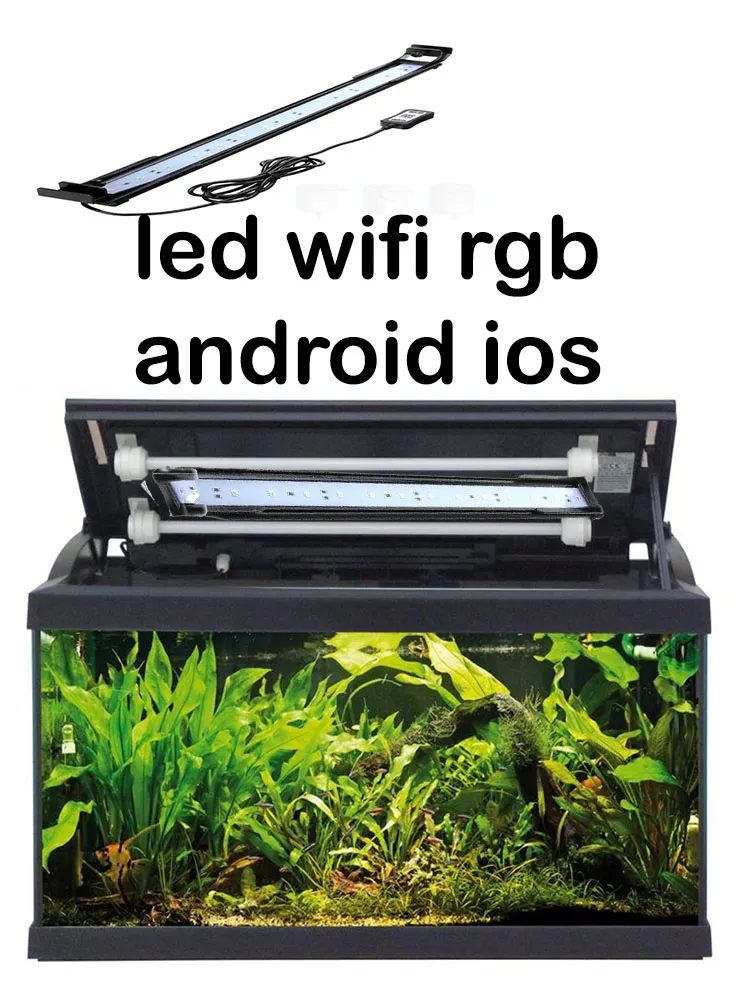 Acquario Milo 79 2x18w T8 con allestimento dolce con strip led wifi rgb android ios