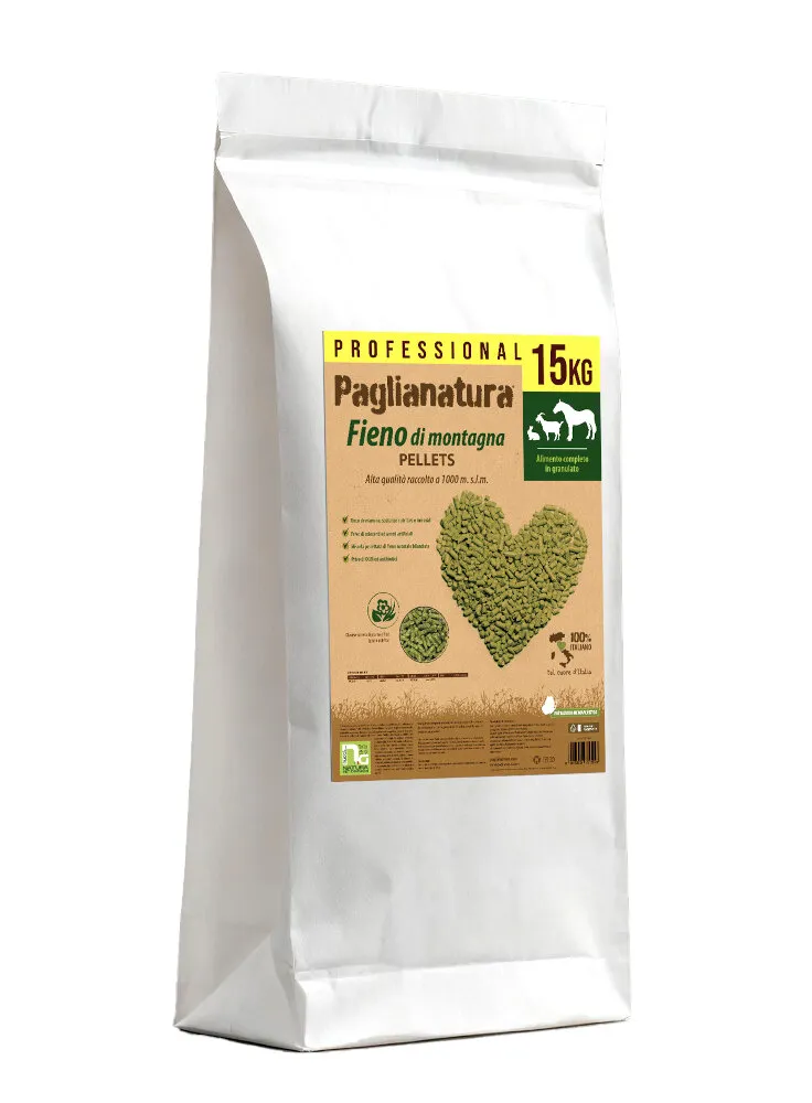 FIENO PAGLIANATURA DI MONTAGNA PELLETTATO SACCO 15KG NAT