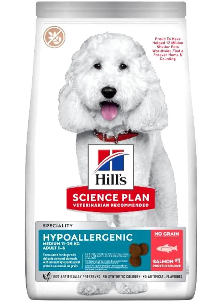 Hill's Science Plan Hypoallergenic Adult Medium alimento secco per cani al Salmone - 14kg